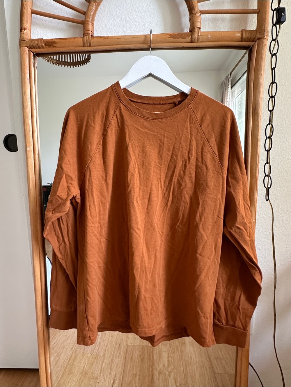 Everlane Men's Long Sleeve Crewneck - Rust Orange